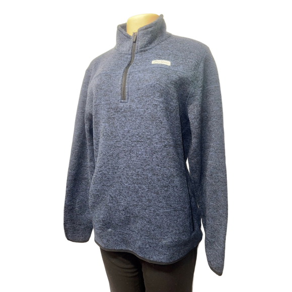 Eddie Bauer Navy Half-Zip Fleece Pullover - Picture 5 of 9